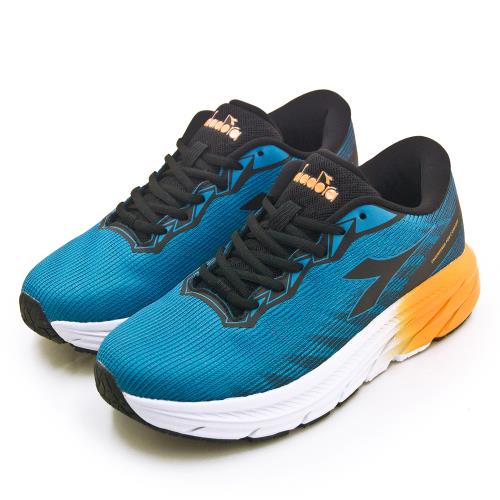 【DIADORA】男 迪亞多那 專業4E寬楦透氣避震慢跑鞋 轟雷THUNDER系列 藍黑橘 73331
