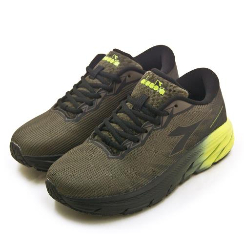 【DIADORA】男 迪亞多那 專業4E寬楦透氣避震慢跑鞋 轟雷THUNDER系列 黑綠 73330