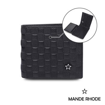 MANDE RHODE - 曼德羅德 - 真皮訂製方格紋短夾(內有上下隔層) - 86345