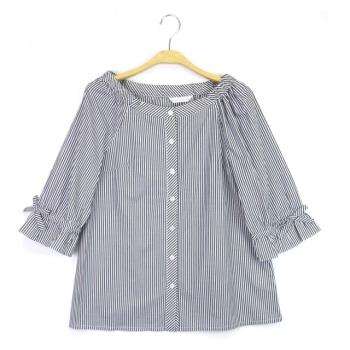 Kinloch Anderson 金安德森女裝 俏皮可愛綁帶袖口直條紋襯衫(KA0871012 黑色)