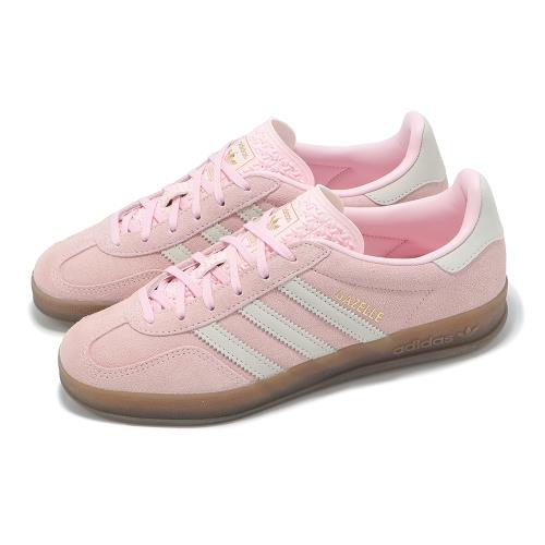 adidas 休閒鞋 Gazelle Indoor W 女鞋 粉 白 焦糖底 麂皮 德訓鞋 愛迪達 JI2716