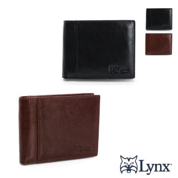 Lynx - 美國山貓NAPA進口牛皮雙開9卡零錢袋短皮夾-共2色