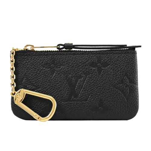 Louis Vuitton LV M80879 Monogram牛皮壓花拉鍊鑰匙釦零錢包.黑
