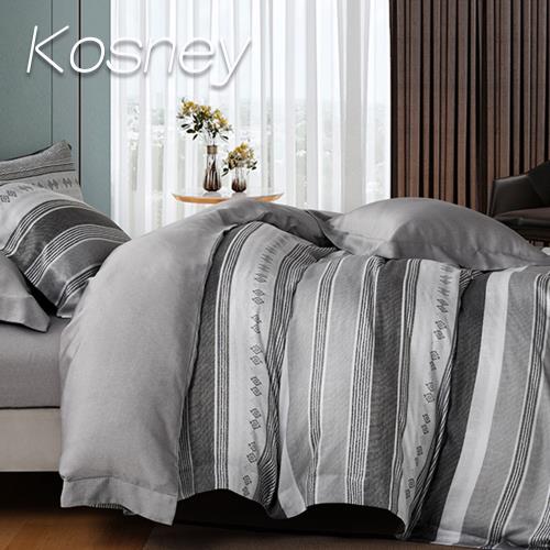 KOSNEY  塞納淺灰  雙人100%天絲TENCEL四件式兩用被床包組
