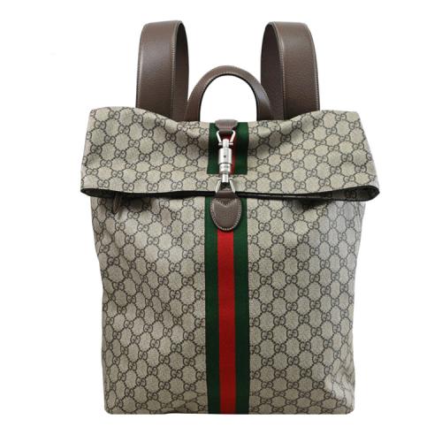 GUCCI 771344 Jackie 1961 經典GG花紋款商旅大後背包.咖邊