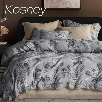 KOSNEY 海上夜幕 加大100%天絲TENCE六件式兩用被床罩組
