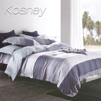KOSNEY 海風吹過的夏 雙人100%天絲TENCE六件式兩用被床罩組