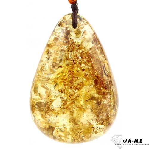【JA-ME】天然琥珀財運爆棚金花珀項鍊 20.5克
