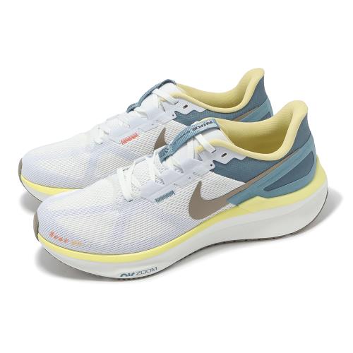 Nike 慢跑鞋 Air Zoom Structure 25 男鞋 白 藍 棕 運動鞋 支撐 緩震 HV5976-121