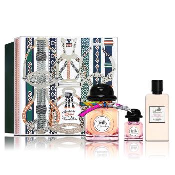 Hermes 愛馬仕 Twilly 絲巾女性香氛禮盒-淡香精85ML+隨身瓶7.5ML+身體乳80ML