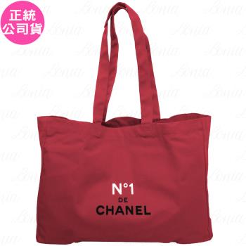 CHANEL香奈兒1號紅色山茶花時尚托特袋(公司貨)