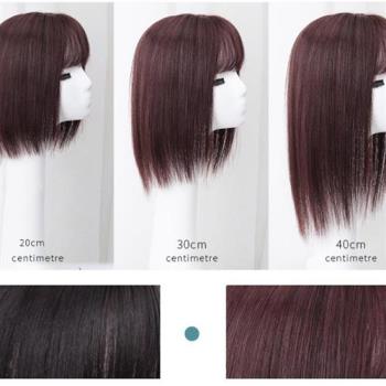 【米蘭精品】真髮髮片補髮塊-真一片式遮白髮自然無痕隱形女假髮2色74jg20