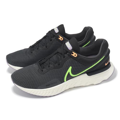 Nike 慢跑鞋 React Miler 3 男鞋 黑 綠 緩震 運動鞋 DD0490-005