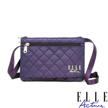 【ELLE Active】生活印記系列-隨身側揹包/斜揹包-小-紫色