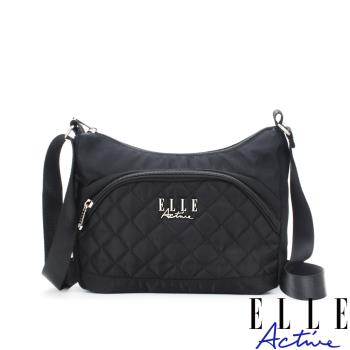 【ELLE Active】生活印記系列-側揹包/斜揹包-大-黑色
