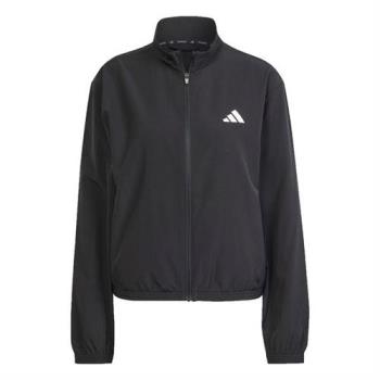 【下殺】Adidas 立領外套 女裝 口袋 排汗 黑【運動世界】JD6539