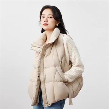 【米蘭精品】真羽絨90%鴨絨羽絨外套夾克-韓版輕便白鴨絨保暖背心女夾克5色74jx2