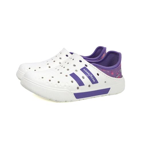 GOOD YEAR 固特異 休閒洞洞鞋 白/紫 中童 童鞋 GAKP48827 no225