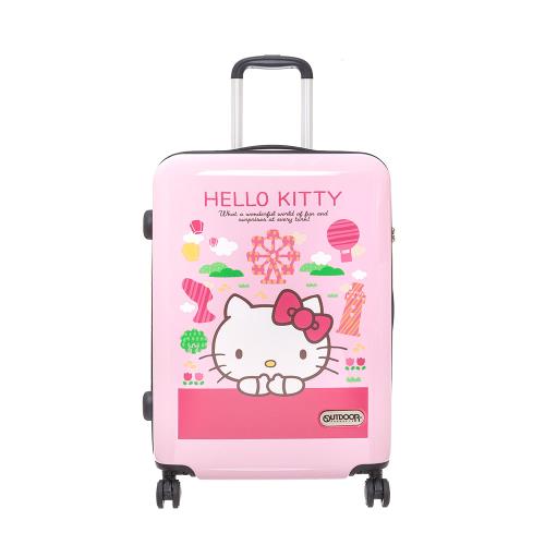 【OUTDOOR】Hello Kitty聯名款台灣景點24吋行李箱-粉紅色 /個 ODKT21A24PK