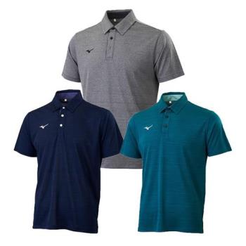 Mizuno 美津濃 短袖上衣 男裝 排汗Polo衫 灰/丈青/綠【運動世界】32TAYA0281/32TAYA0282/32TAYA0283