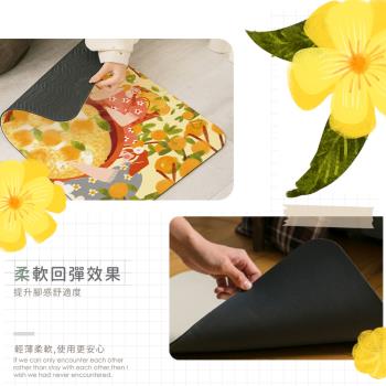 網狐家居 臺灣製造 季節氛圍軟式矽藻土地墊60x40x0.5cm 吸水地墊 腳踏墊