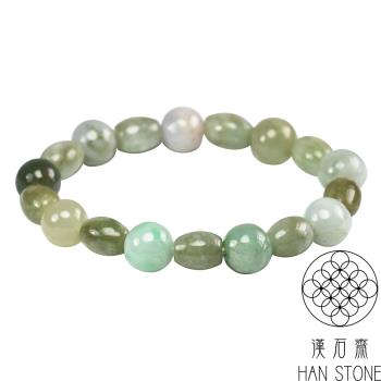 【漢石齋】天然翡翠A貨 手珠手串 飄花種 福 利 品(9mm*9pcs/桶珠9pcs)