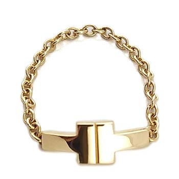九八成新展示品-TIFFANY 18K玫瑰金-T WIRE 符號女用戒指