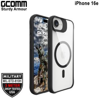 GCOMM iPhone 16e 3米軍規磁吸防摔殼 Sturdy Armour MagSafe 硬石黑