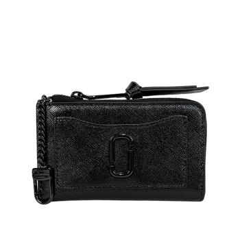 MARC JACOBS The Snapshot DTM 防刮皮革附勾釦拉鍊零錢包/卡夾包(黑色)