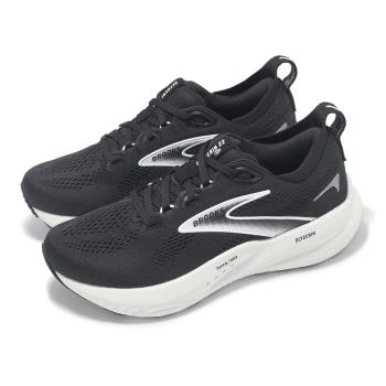 Brooks 慢跑鞋 Glycerin 22 D 女鞋 寬楦 黑 白 氮氣中底 緩衝 針織 運動鞋 1204341D090