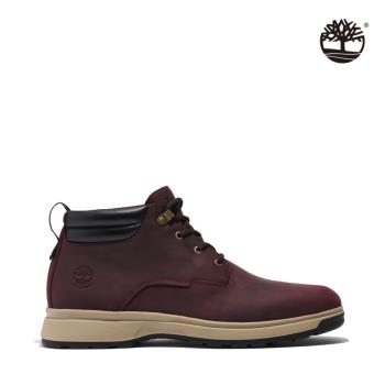 ★零碼出清下殺★快速出貨★Timberland 男款酒紅色全粒面皮革防水休閒鞋|A5XU1C60