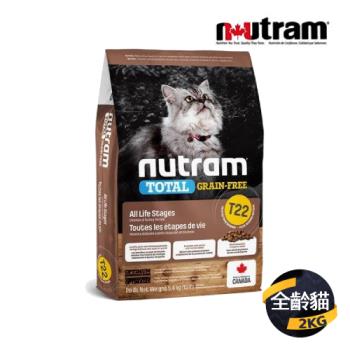 【紐頓 Nutram】無穀全能系列 T22火雞/T24鮭魚 全齡貓 2KG