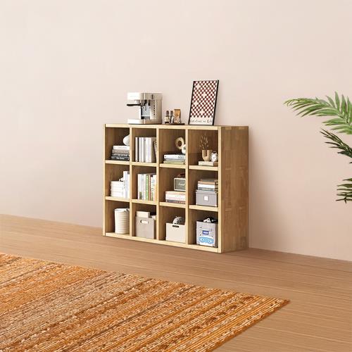 HappyLife 全實木3層12格書櫃 Y11763