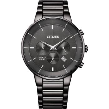 CITIZEN 星辰 光動能經典三眼計時錶/鐵灰/42mm/AN8227-53H