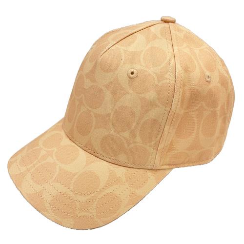 【COACH】C LOGO鴨舌/棒球帽(粉橘)