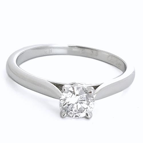 九五成新展示品-Cartier PT950鉑金- Solitaire 1895 四爪鑲GIA 0.35克拉48號戒指