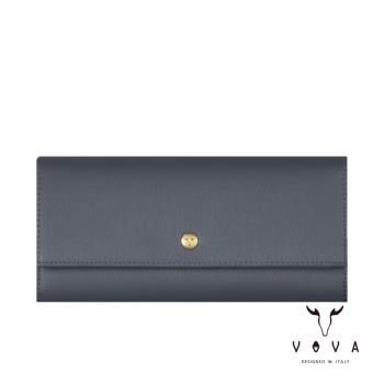 VOVA 沃汎 Iris 艾莉絲系列12卡兩折長夾 -藍色 VA137W022NY