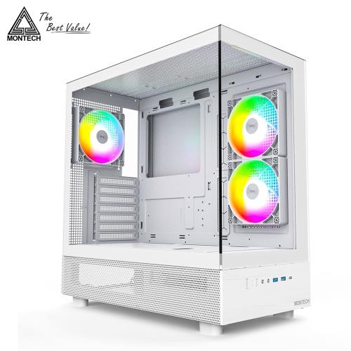 【MONTECH 君主】XR 全景玻璃透側機殼 白色