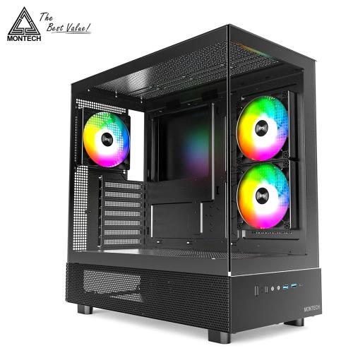 【MONTECH 君主】XR 全景玻璃透側機殼 黑色