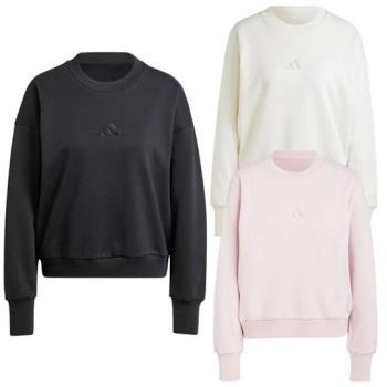【下殺】Adidas 長袖上衣 女裝 大學T 刷毛 黑/米/粉【運動世界】IX3812/IY6748/IY6753