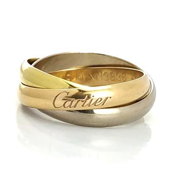 九成新！ Cartier 18K金-TRINITY三色三環K金戒指