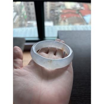【森茂珠寶】天然翡翠A貨 紫羅蘭撒金玻冰種翡翠圓鐲