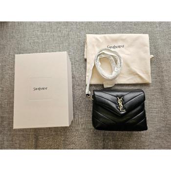 Saint Laurent YSL LOULOU TOY牛皮 Y字縫線翻蓋 斜揹包 小方胖