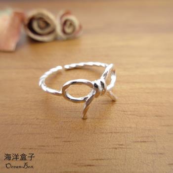 【海洋盒子】甜美蝴蝶結925純銀戒指.女生尾戒.可調整戒圍.聚財防小人