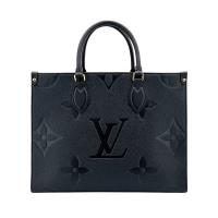 Louis Vuitton OnTheGo MM 全皮手提肩背二用購物袋(M45595-黑)