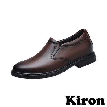 【KIRON】純色內增高紳士樂福鞋/純色百搭內增高個性紳士皮鞋 樂福鞋 男鞋 棕