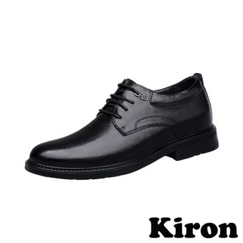 【KIRON】繫帶內增高皮鞋/質感皮紋繫帶內增高紳士皮鞋 男鞋 黑
