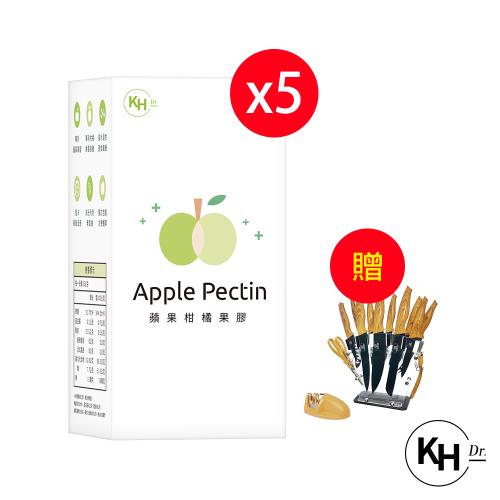 KHDr. 蘋果柑橘果膠15gx4包*5【贈】JOJOGO黑鑽不鏽鋼刀具組17件*1