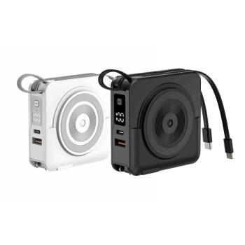 ASPOR 10000mAh 二代多功能自帶線磁吸無線充電行動電源