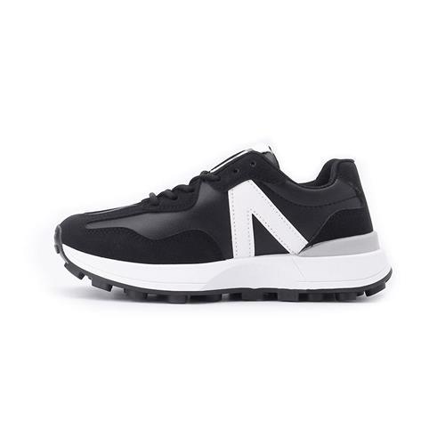 LOHA 綁帶拼色休閒鞋 白黑 女鞋 鞋全家福